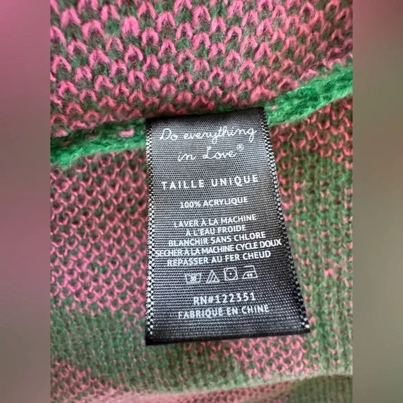 Green and Pink knit kimono by Do everything in Love one size NWT - Picture 7 of 9